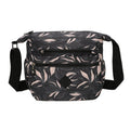 Medium lightweight crossbody bag - Black blush lily leaf