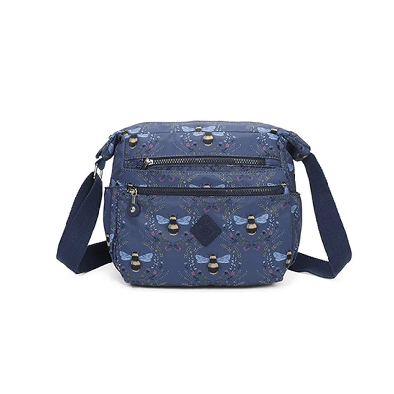 Medium lightweight crossbody bag - Blue bee