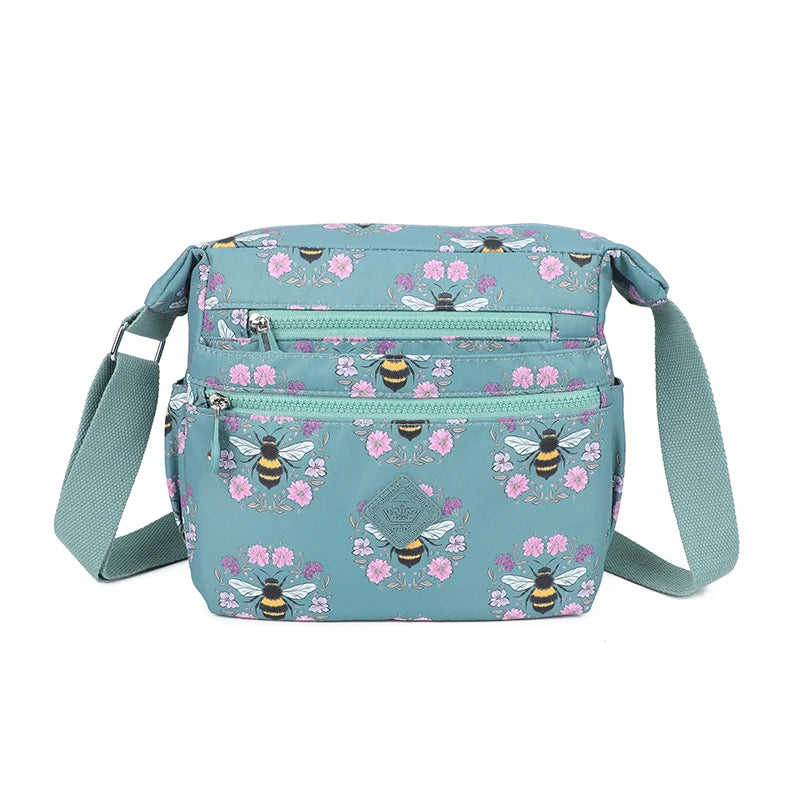 Medium lightweight crossbody bag - Green bee