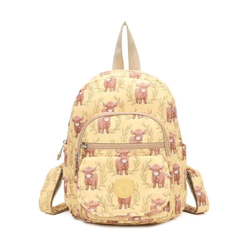 Small lightweight backpack - Yellow Highland Cow